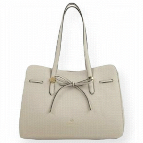 Nanette Lepore Handbags - Nanette Lepore Arabelle Light Grey Vegan Leather  Minimalist Bow Shoulder Bag